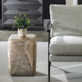 UTTERMOST LOOPHOLE BLEACHED WASH ACCENT STOOL - Benches, Ottoman, Stools