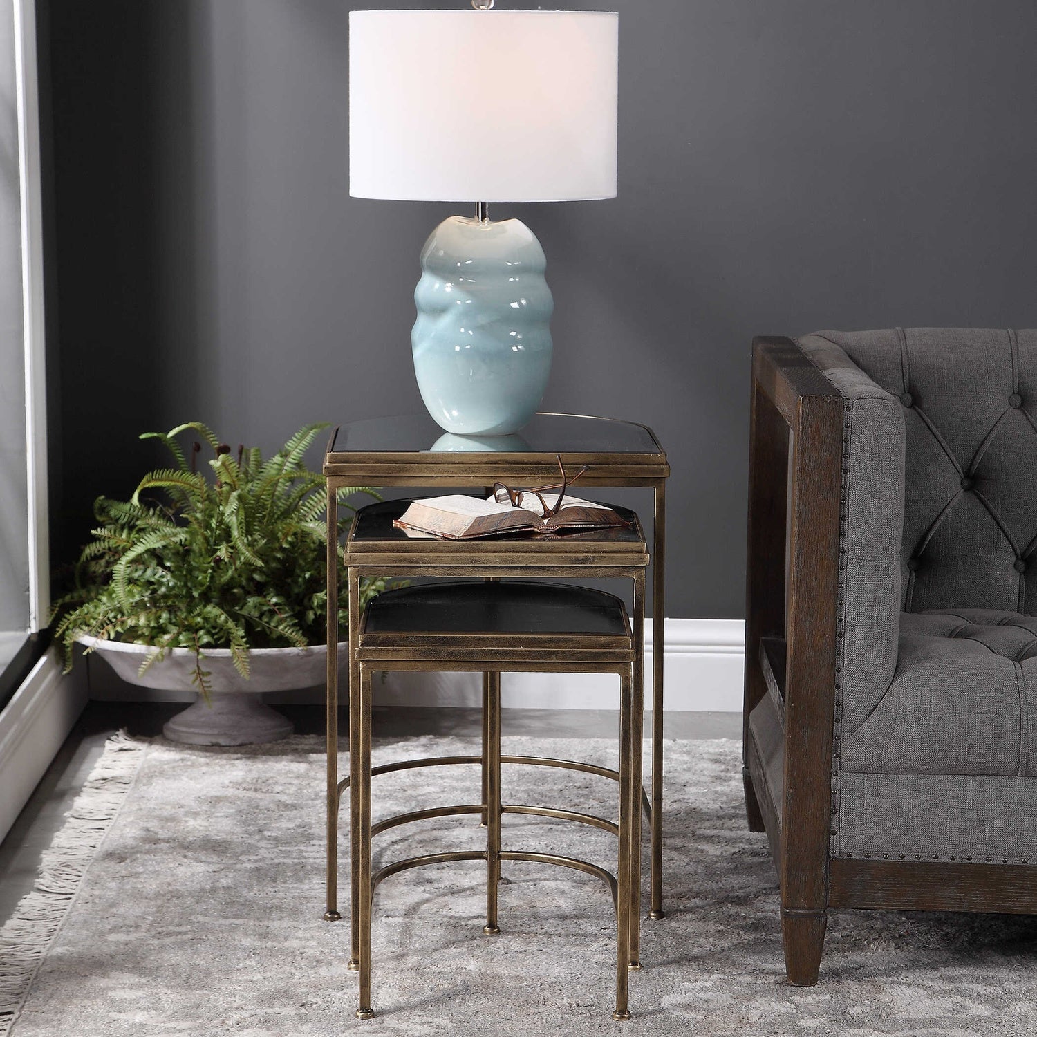 UTTERMOST India Nesting Tables Set Of 3 - Side