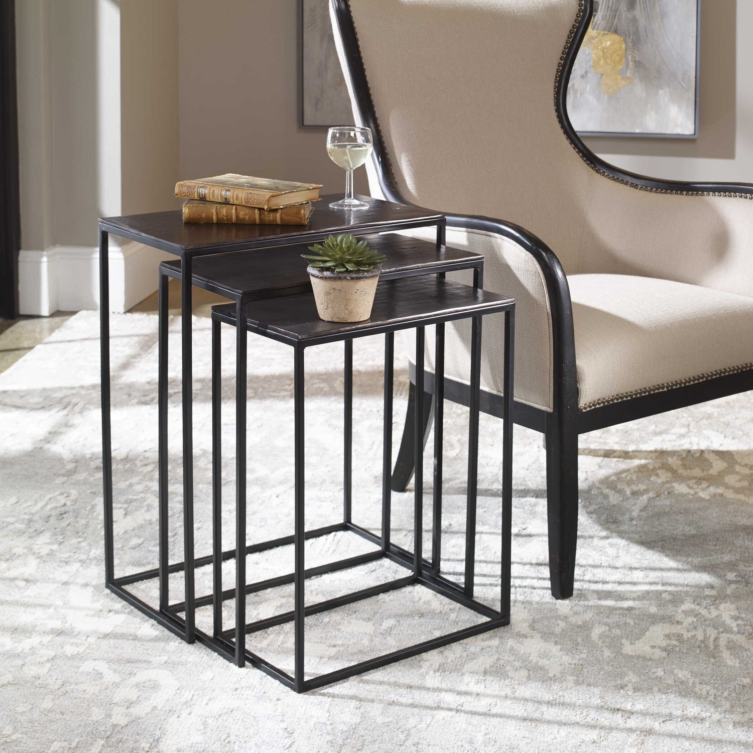 UTTERMOST COREENE NESTING TABLES - Side