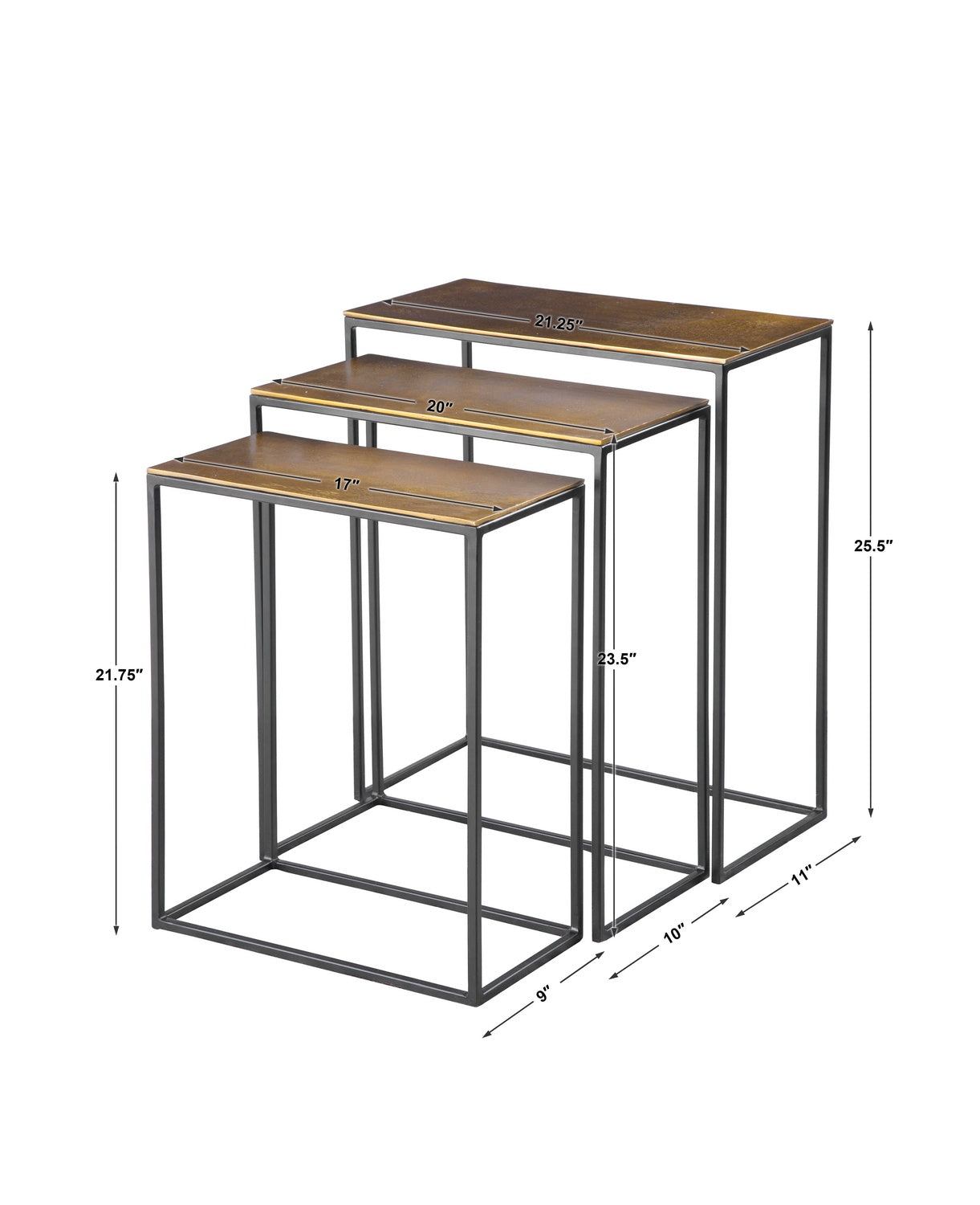 UTTERMOST Coreene Nesting Tables Set Of 3 - Side