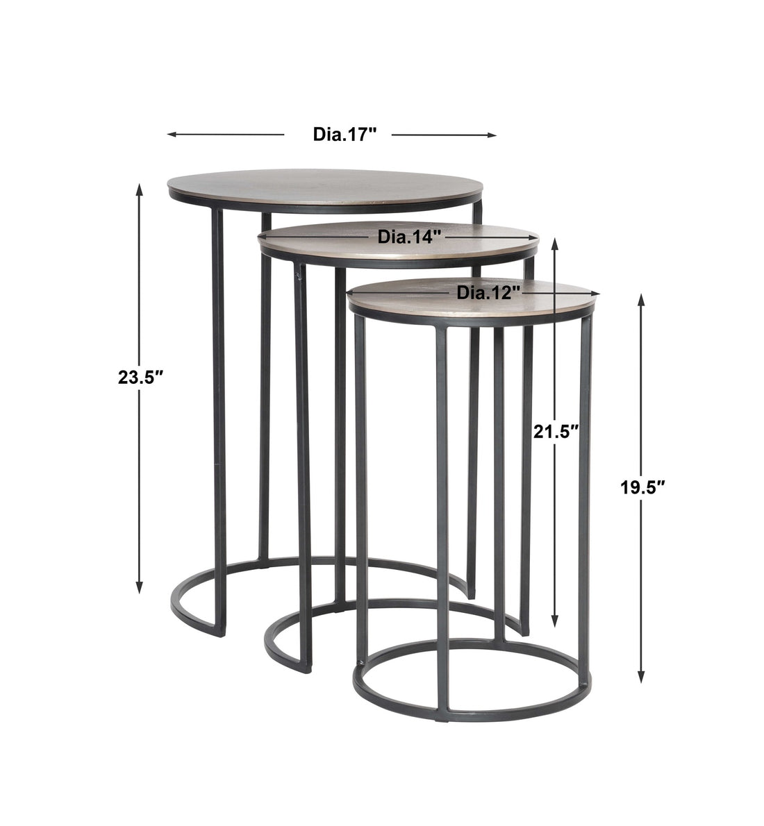 UTTERMOST ERIK METAL NESTING TABLES - Side