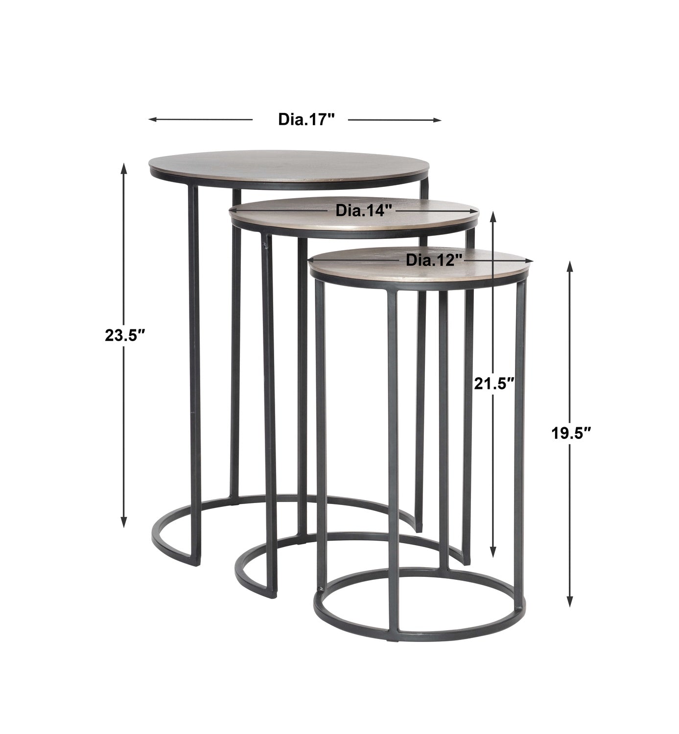 UTTERMOST ERIK METAL NESTING TABLES - Side