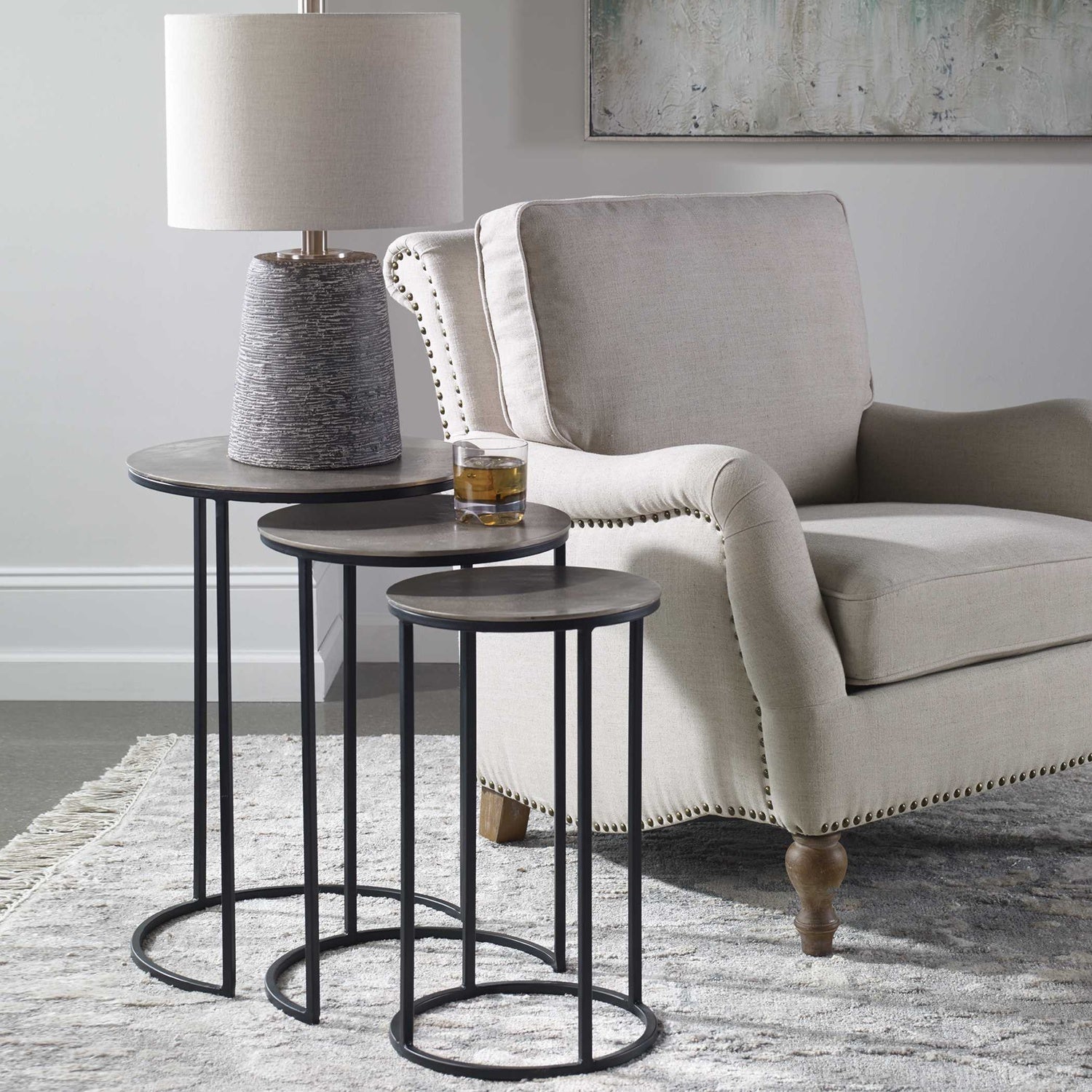 UTTERMOST ERIK METAL NESTING TABLES - Side