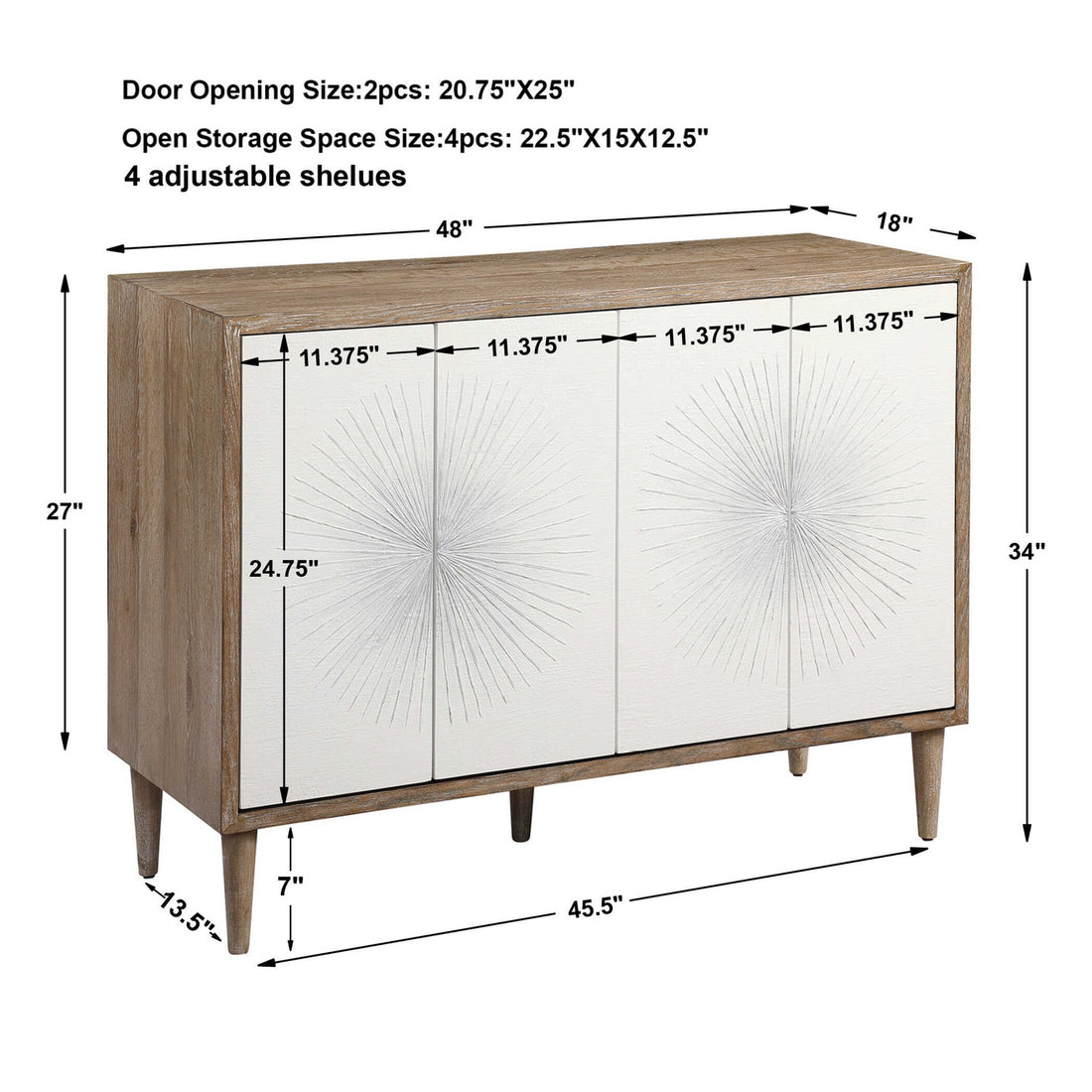 UTTERMOST DANI 4 DOOR CABINET - Cabinets & Bar