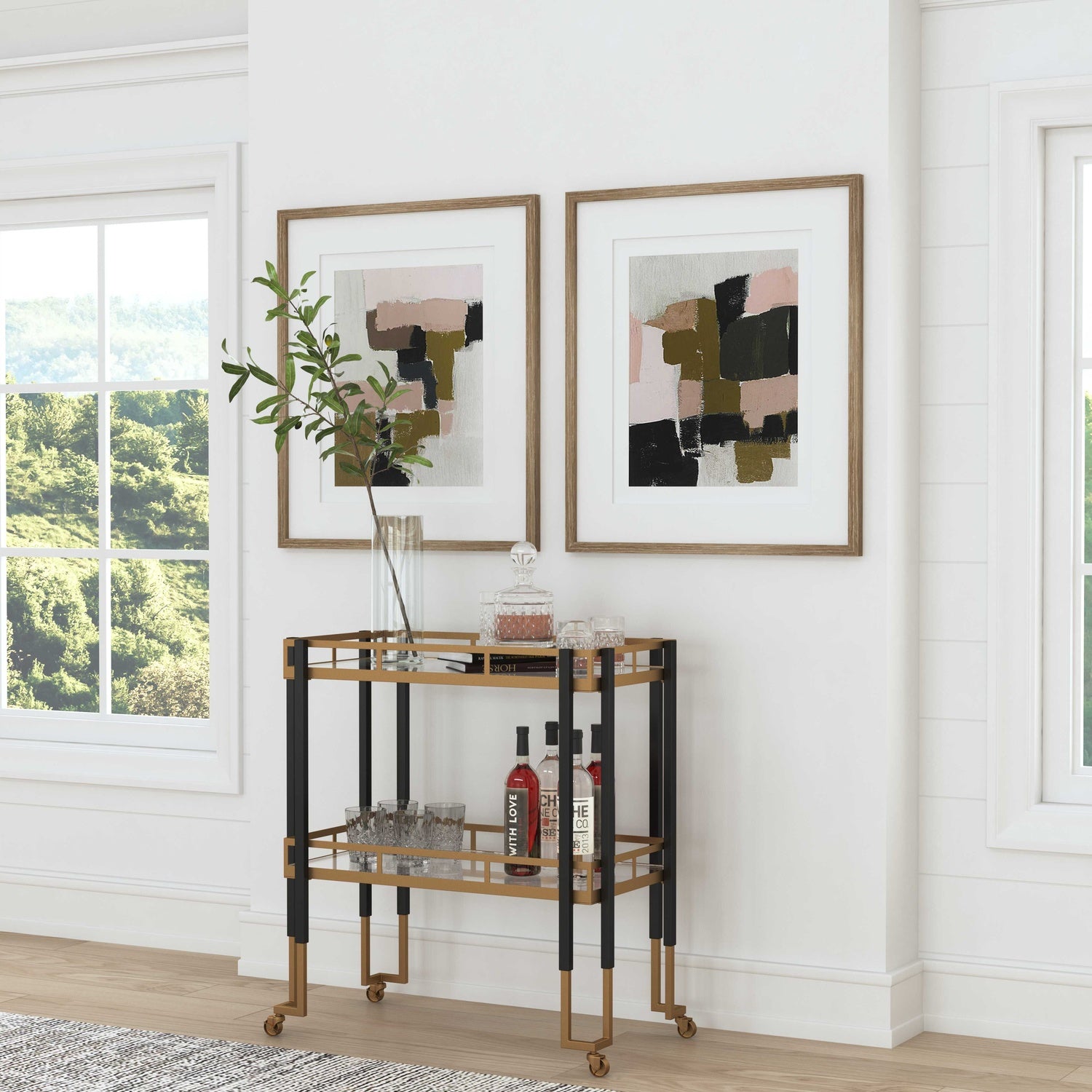 UTTERMOST KENTMORE MODERN BAR CART - Cabinets & Bar