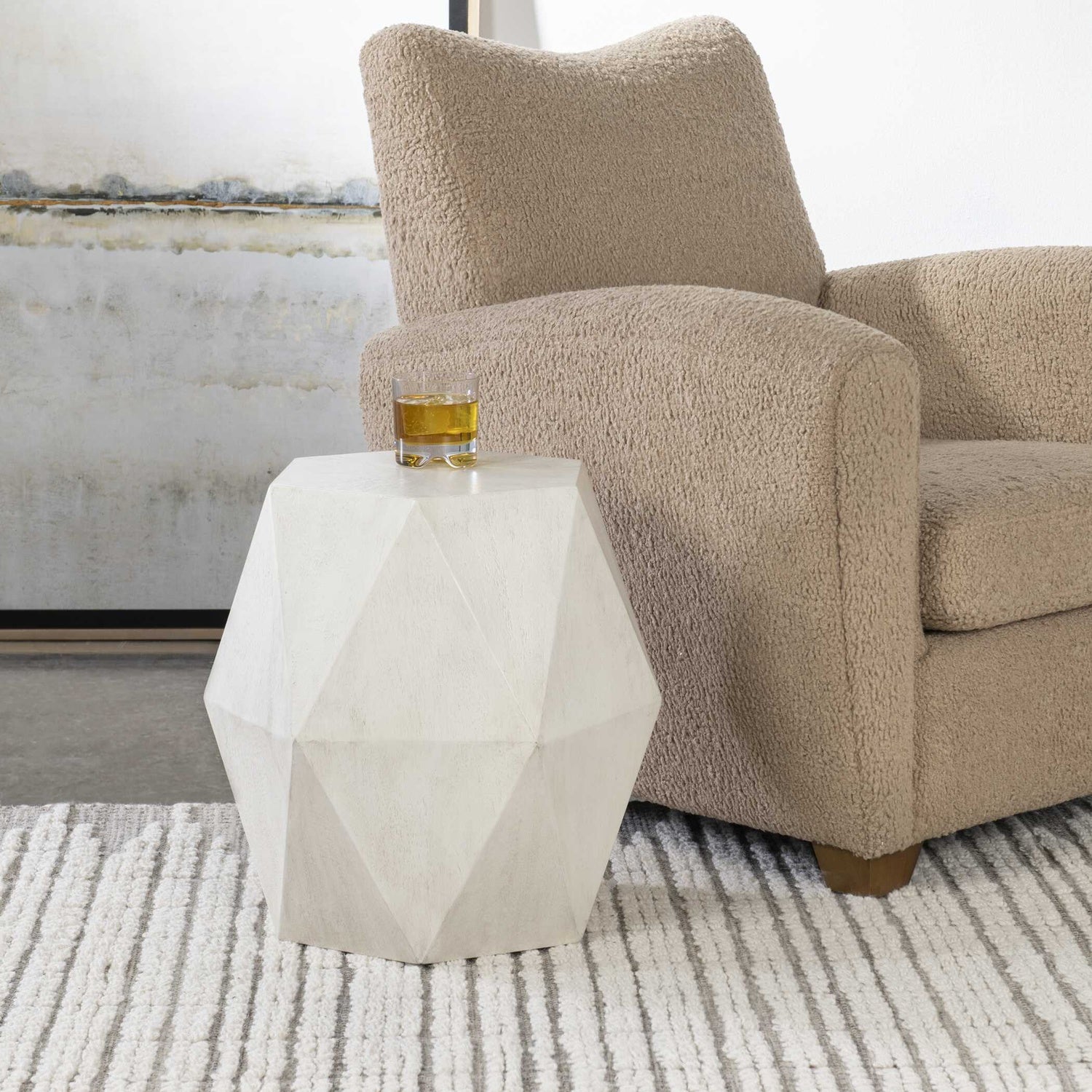 UTTERMOST VOLKER GEOMETRIC ACCENT TABLE - Side