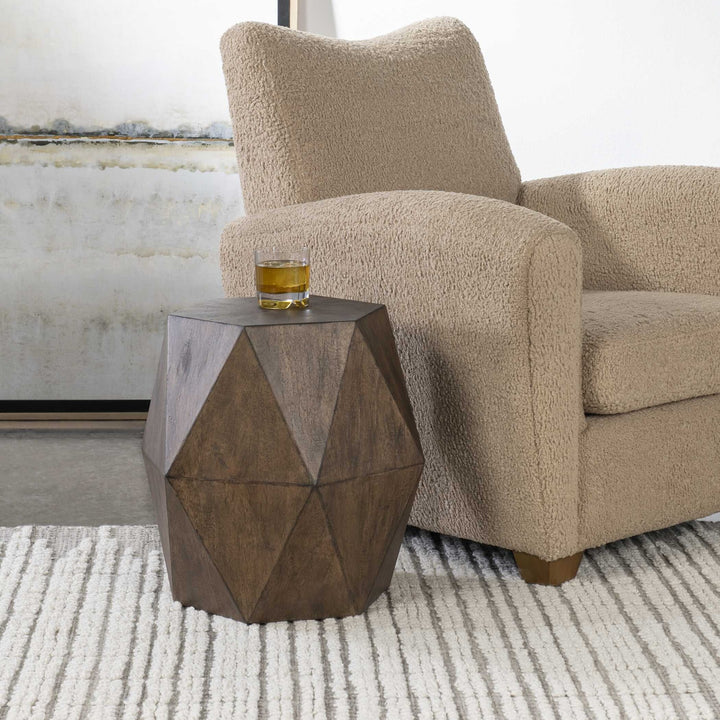 UTTERMOST VOLKER HONEY GEOMETRIC ACCENT TABLE - Side