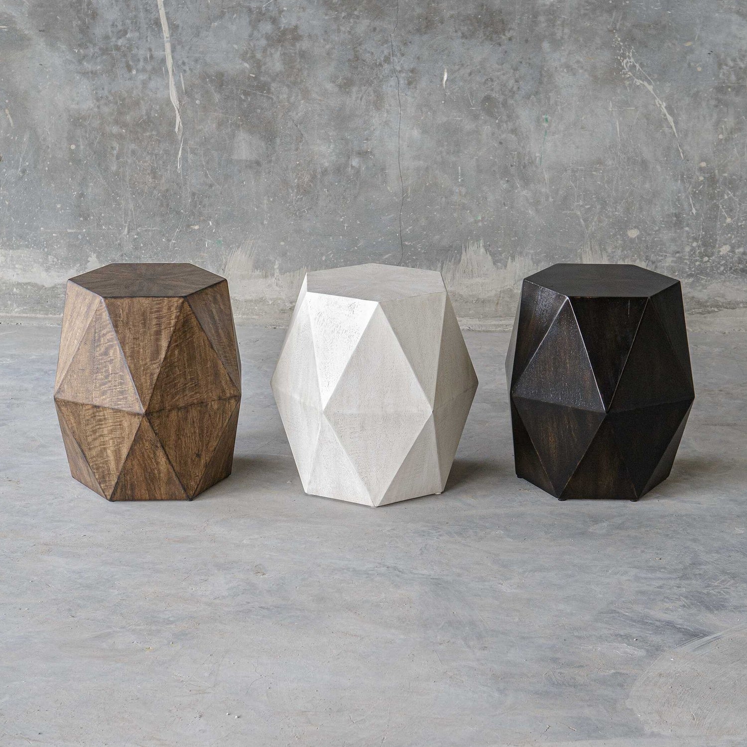 UTTERMOST VOLKER HONEY GEOMETRIC ACCENT TABLE - Side