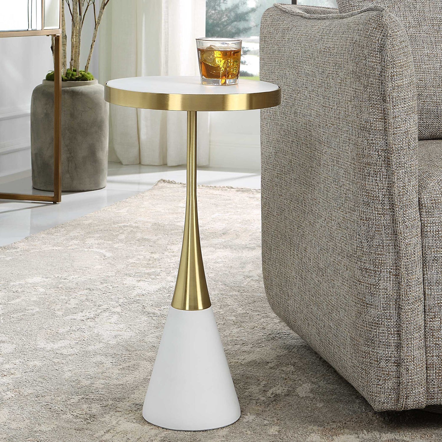 UTTERMOST APEX CONCRETE ACCENT TABLE - Side