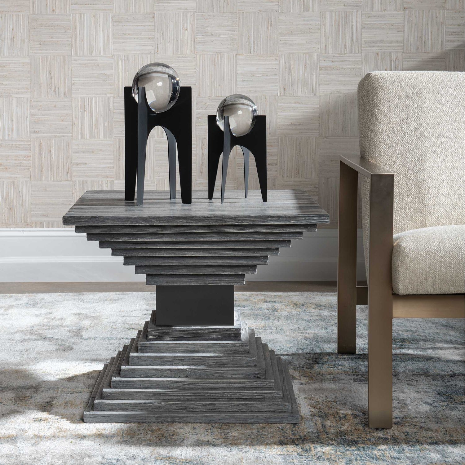 UTTERMOST ANDES GEOMETRIC ACCENT TABLE - Side