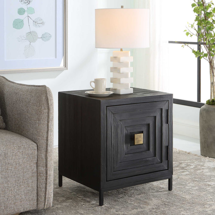 UTTERMOST Aiken Geometric Cabinet / End Table - Cabinets & Bar
