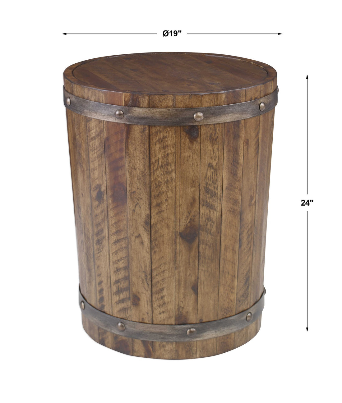 UTTERMOST CEYLON WINE BARREL SIDE TABLE - Side
