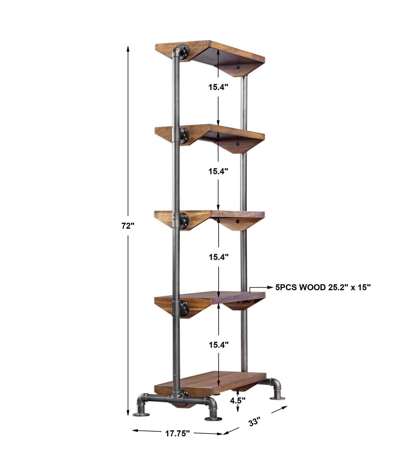 UTTERMOST RHORDYN INDUSTRIAL ETAGERE - Cabinets & Bar