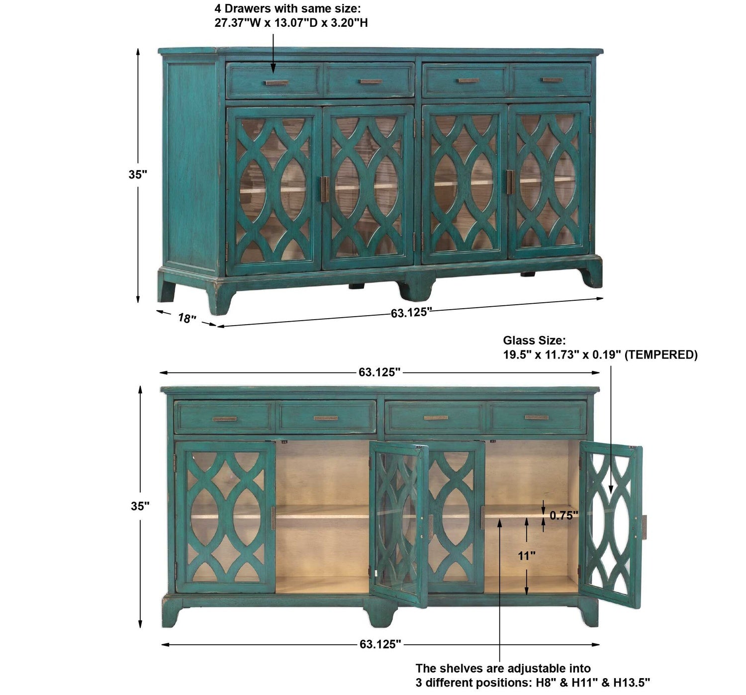 UTTERMOST Oksana Credenza - Cabinets & Bar
