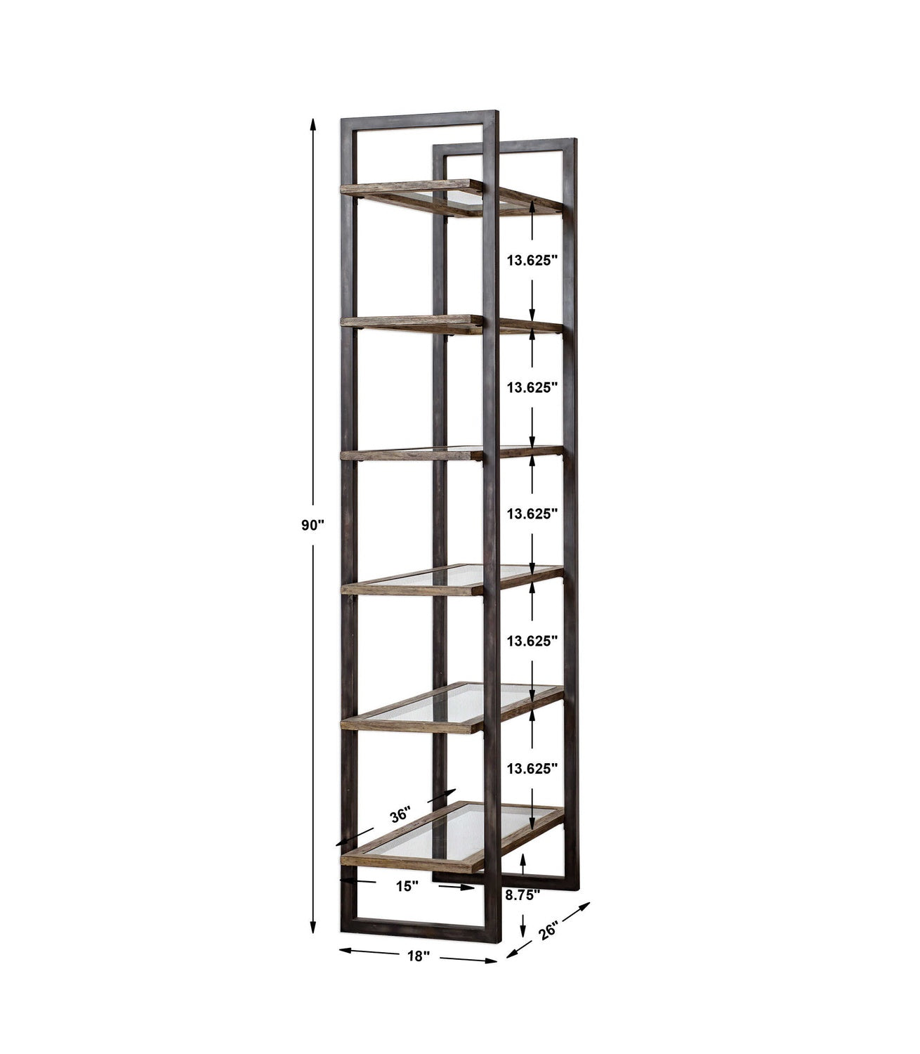 UTTERMOST Olwyn Industrial Etagere - Cabinets & Bar