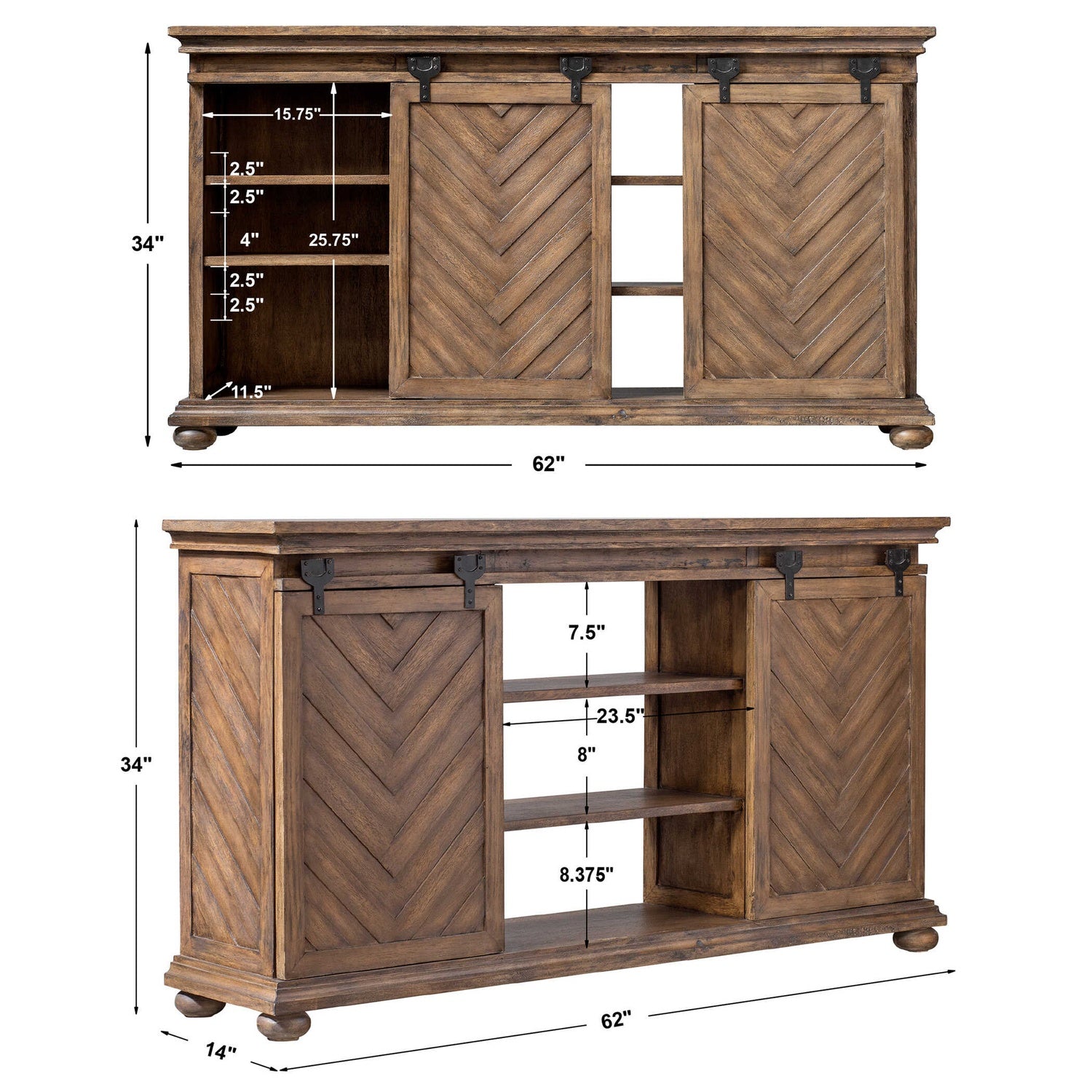 UTTERMOST PRIMALIA BARN DOOR MEDIA CONSOLE - Consoles