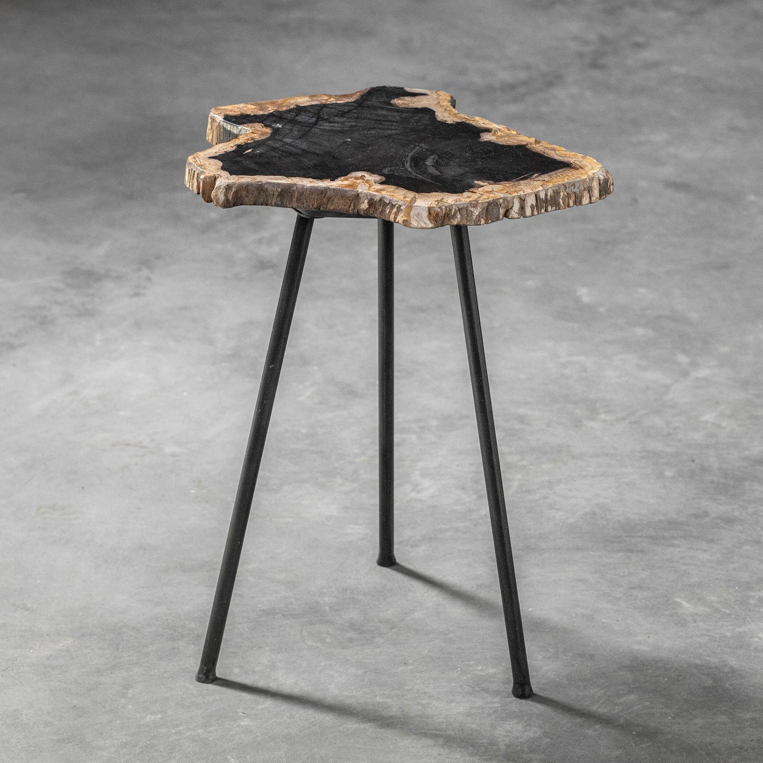 UTTERMOST MIRCEA PETRIFIED ACCENT TABLE - Side