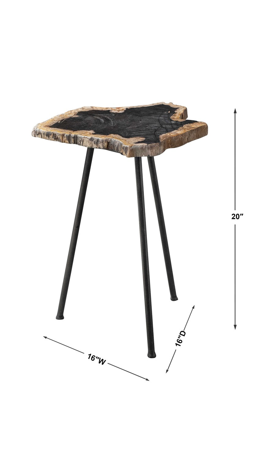 UTTERMOST Mircea Petrified Accent Table - Side