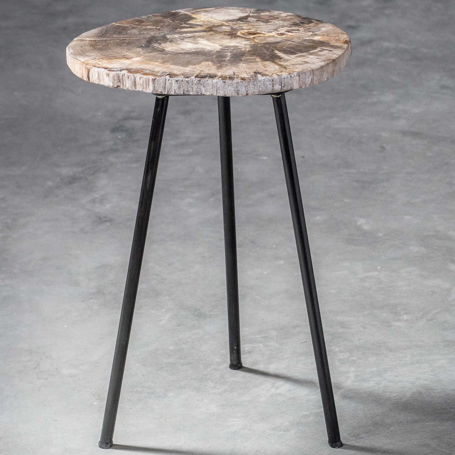 UTTERMOST MIRCEA PETRIFIED ACCENT TABLE - Side