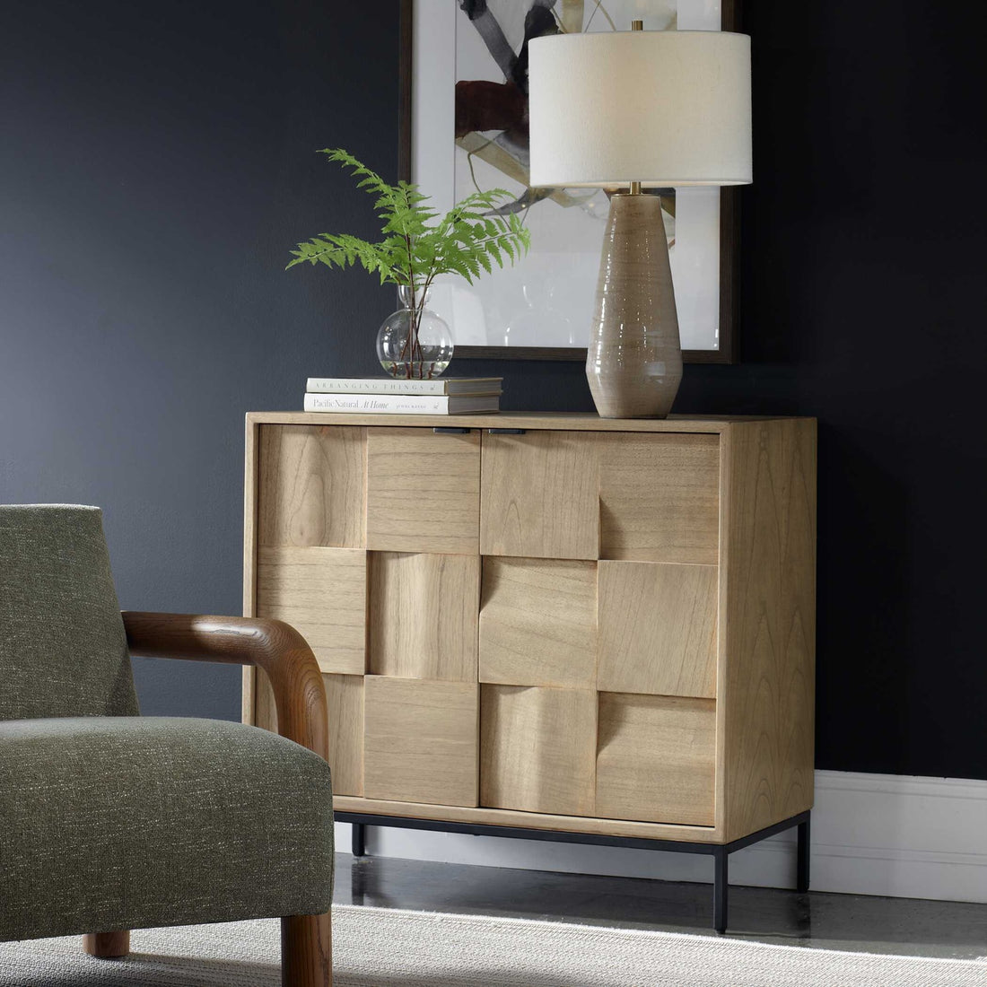 UTTERMOST Lorenzo Geometric 2 Door Cabinet - Cabinets & Bar