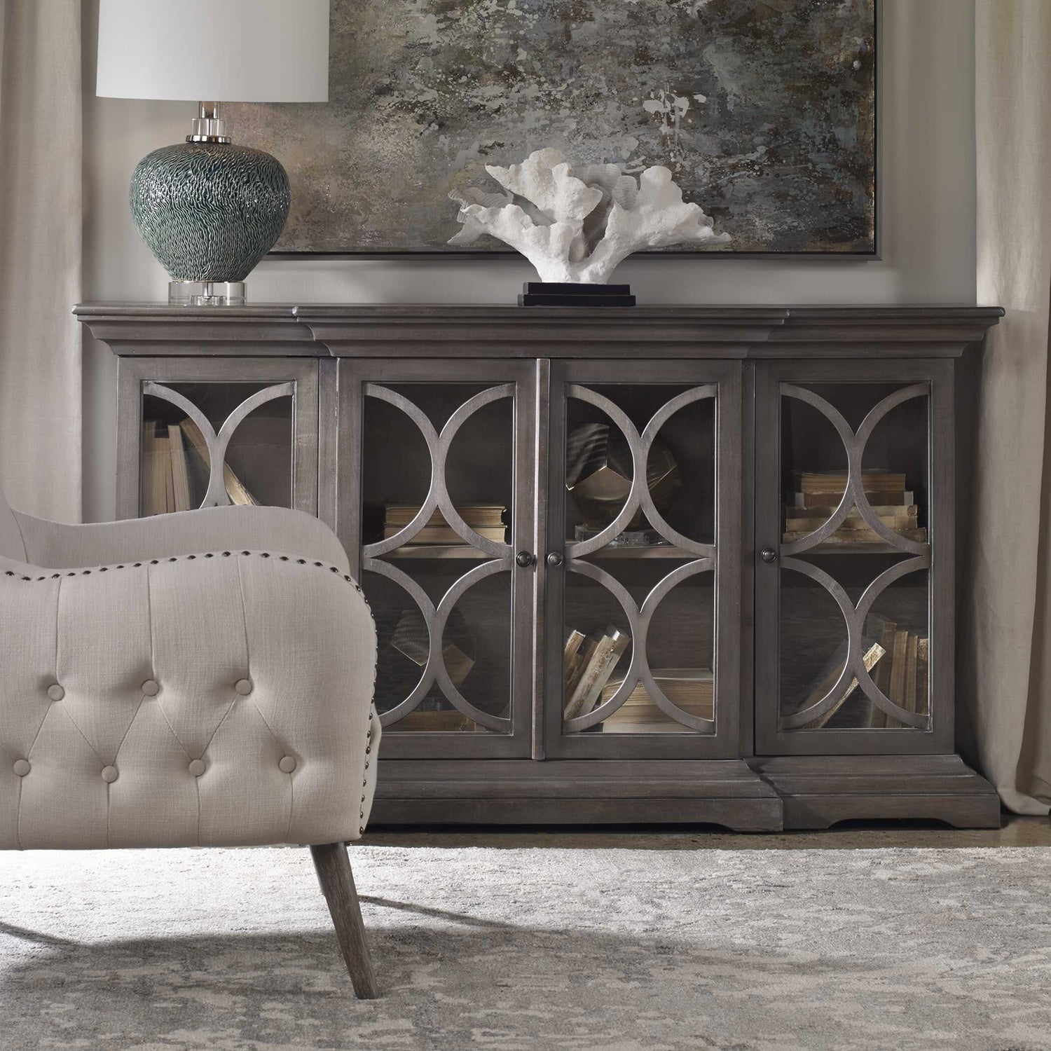 UTTERMOST BELINO 4 DOOR CHEST - Benches, Ottoman, Stools