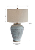 UTTERMOST, Pelia Light Aqua Table Lamp, TABLE LAMPS