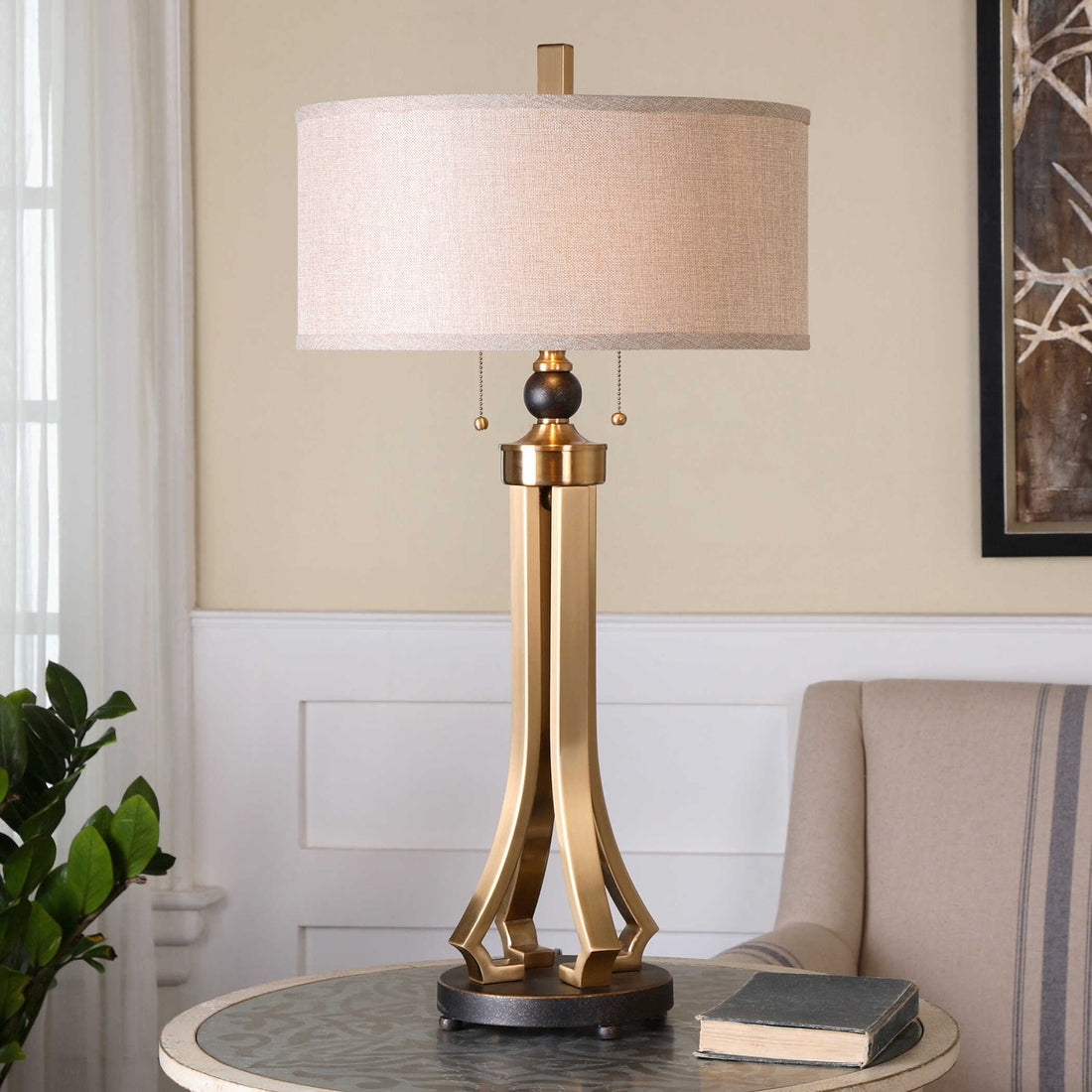 UTTERMOST, Selvino Brushed Table Lamp, TABLE LAMPS