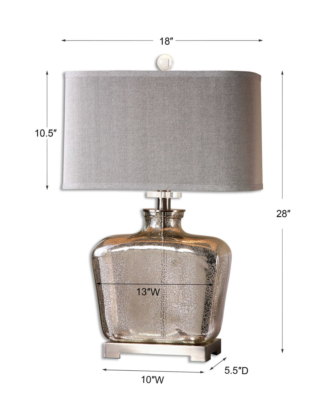 UTTERMOST, MOLINARA MERCURY TABLE LAMP, TABLE LAMPS