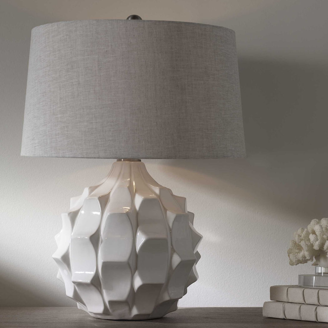 UTTERMOST, Guerina Scalloped Lamp, TABLE LAMPS