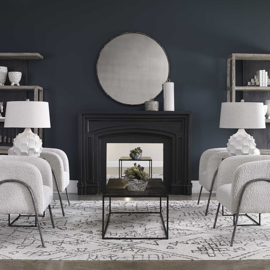 UTTERMOST, Guerina Scalloped Lamp, TABLE LAMPS