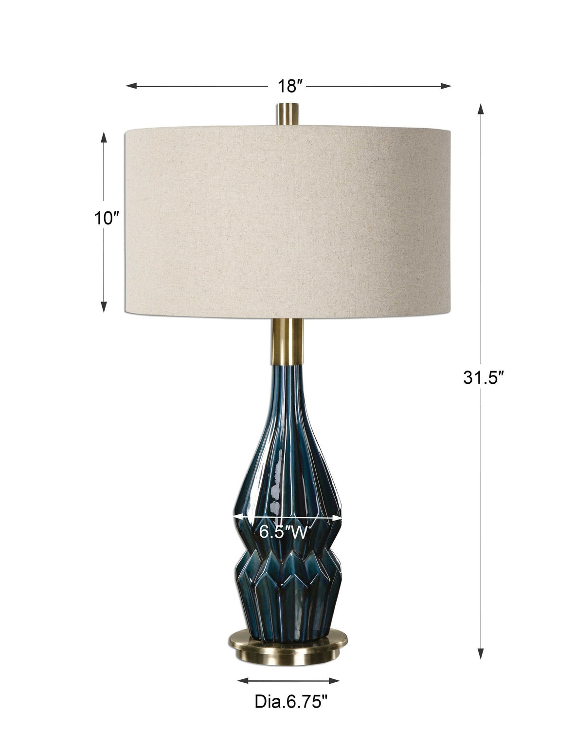 UTTERMOST, PRUSSIAN LAMP, TABLE LAMPS