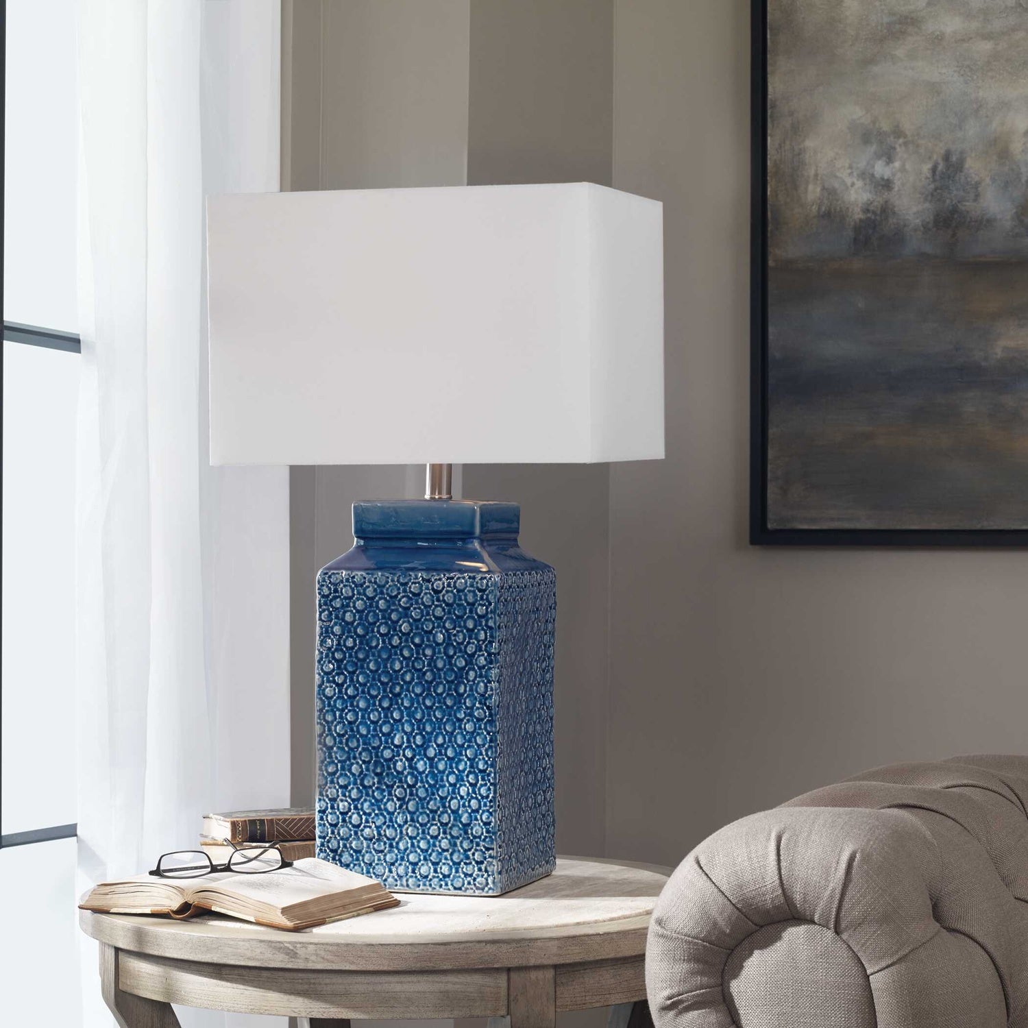 UTTERMOST, Pero Sapphire Lamp, TABLE LAMPS