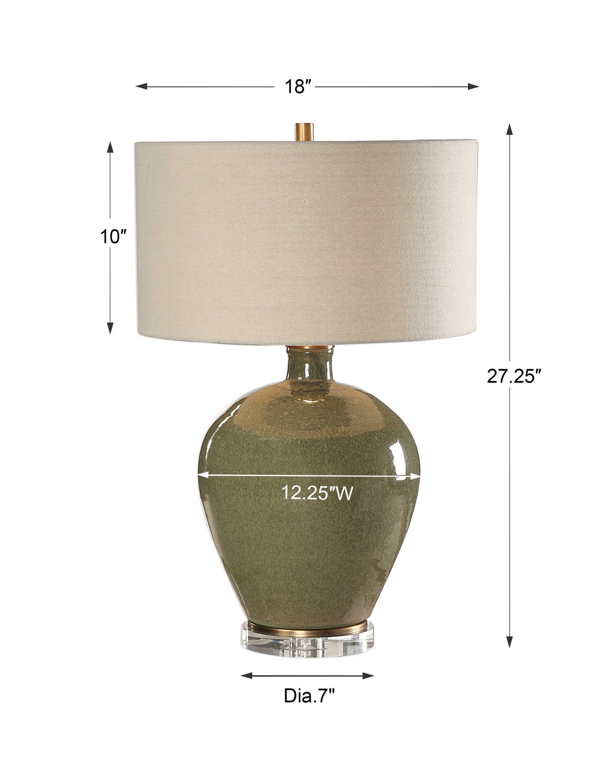 UTTERMOST, Elva Emerald Table Lamp, TABLE LAMPS