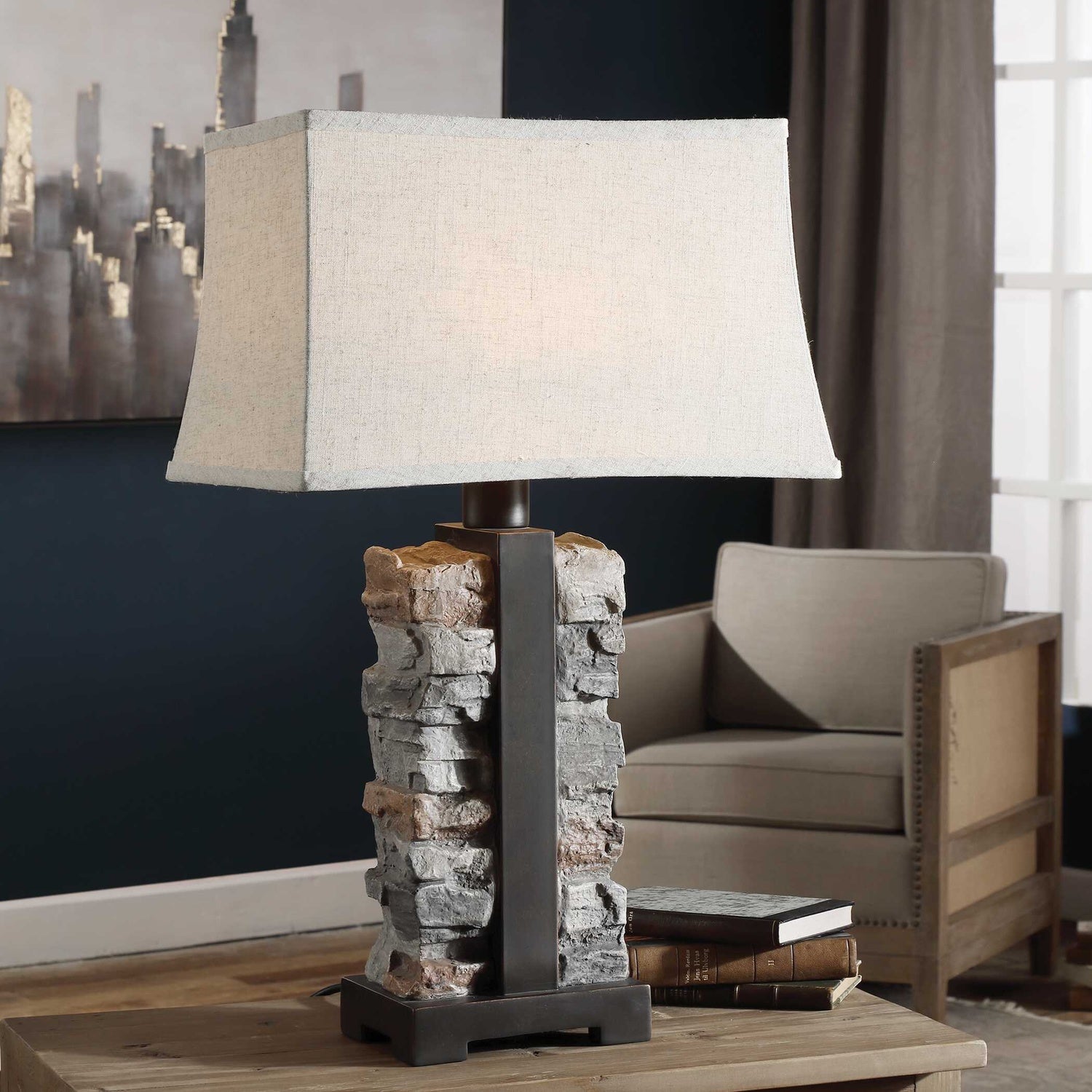UTTERMOST, KODIAK STACKED LAMP, TABLE LAMPS