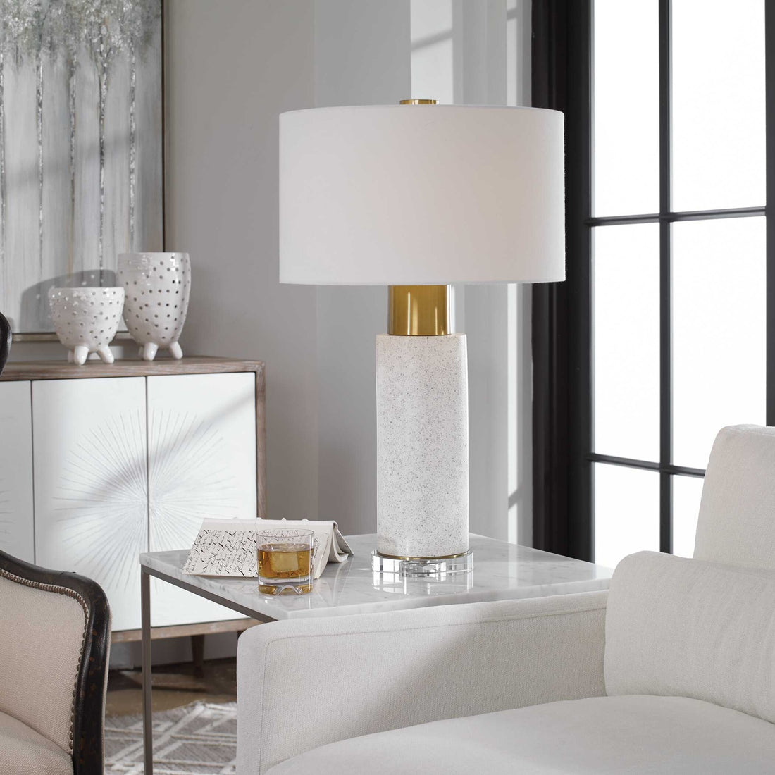 UTTERMOST, Vaeshon Concrete Table Lamp, TABLE LAMPS
