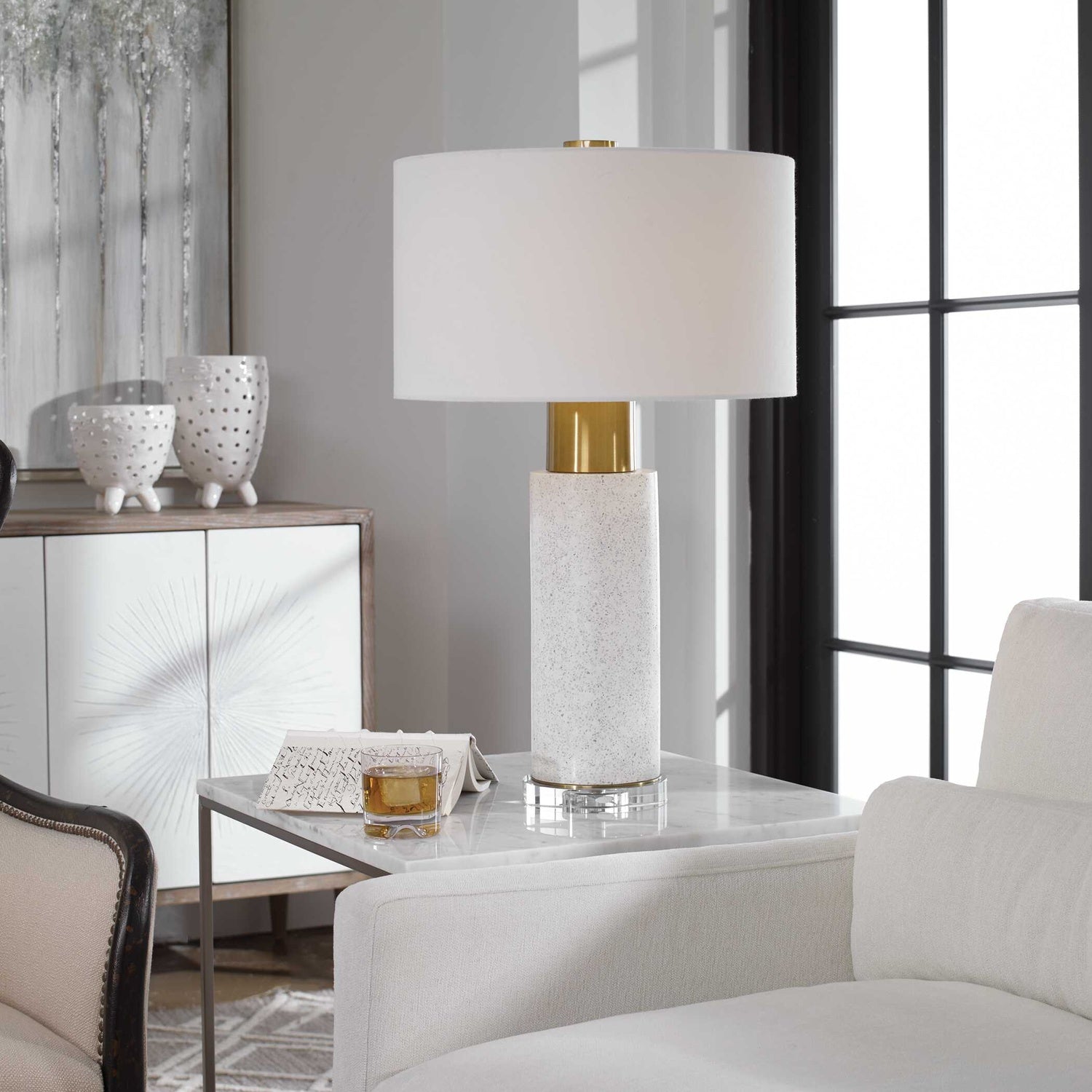 UTTERMOST, VAESHON CONCRETE TABLE LAMP, TABLE LAMPS