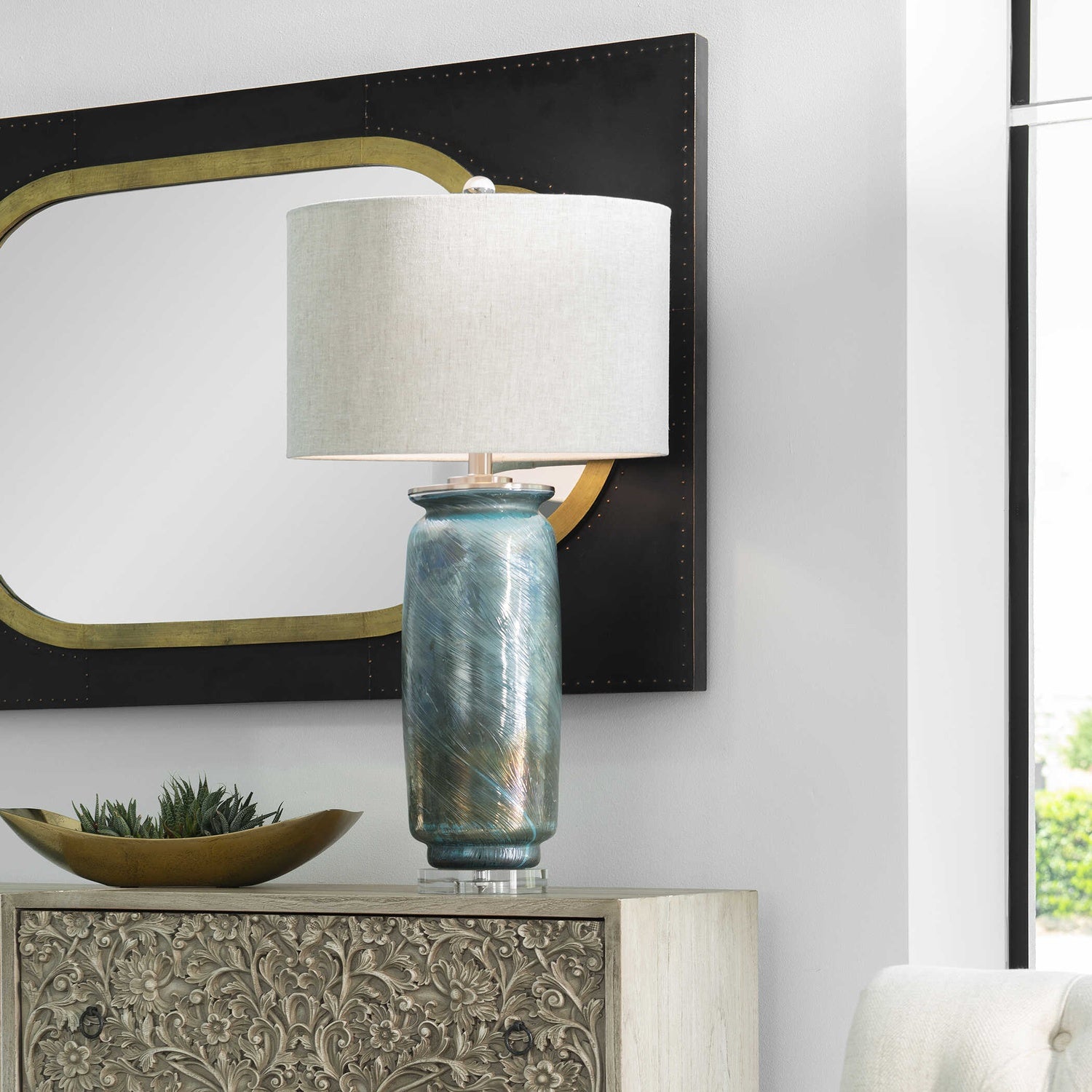 UTTERMOST, OLESYA SWIRL TABLE LAMP, TABLE LAMPS