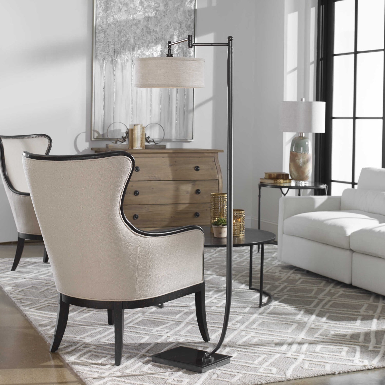 UTTERMOST, LAMINE FLOOR LAMP, FLOOR LAMP
