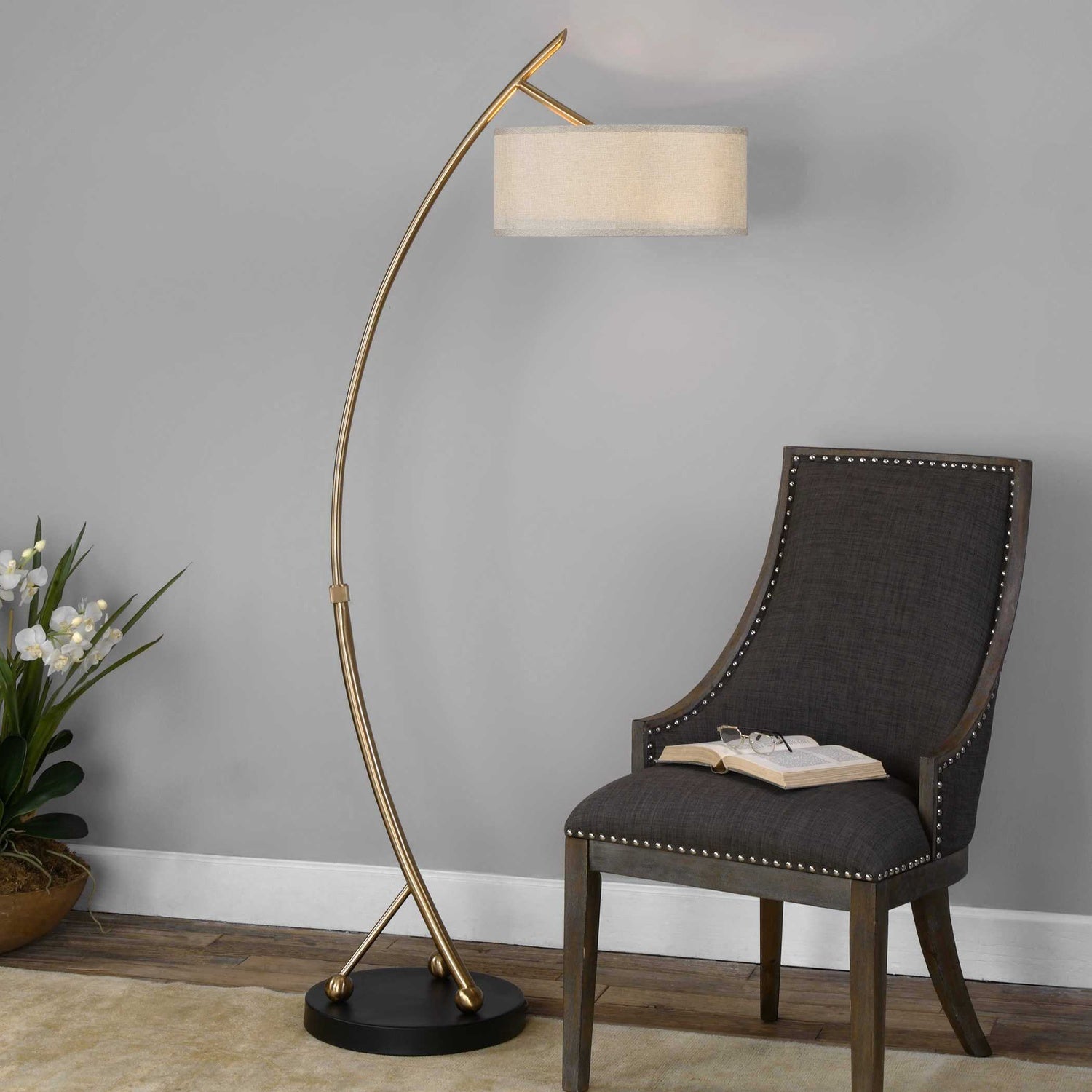 UTTERMOST, Vardar Curved Floor Lamp, FLOOR LAMP