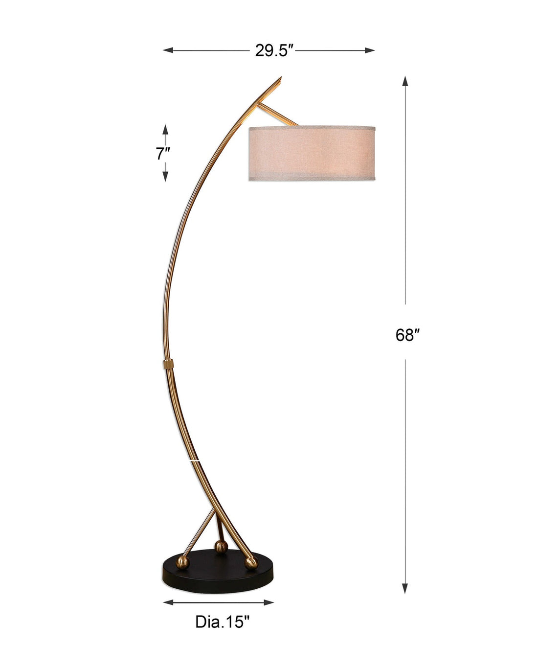 UTTERMOST, Vardar Curved Floor Lamp, FLOOR LAMP