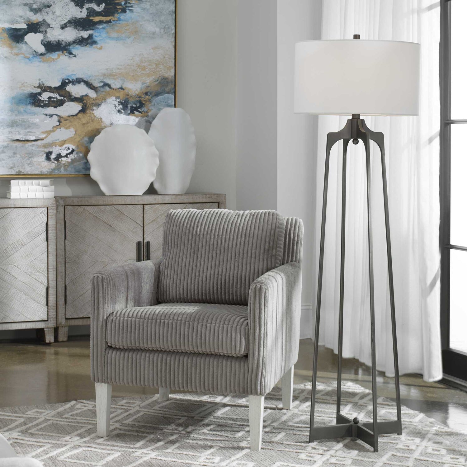UTTERMOST, Adrian Modern Floor Lamp, FLOOR LAMP