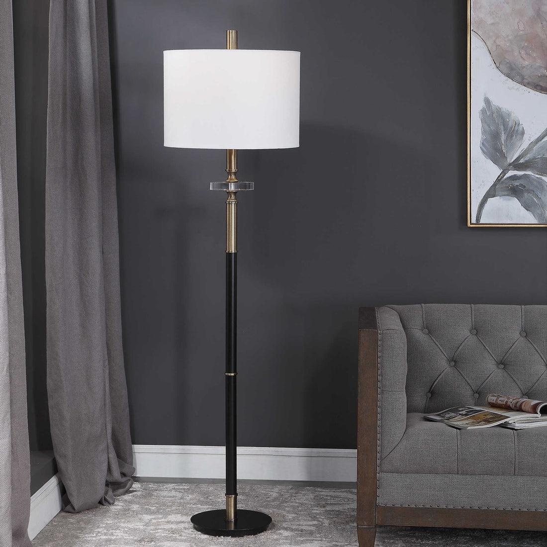 UTTERMOST, Maud Aged Floor Lamp, FLOOR LAMP