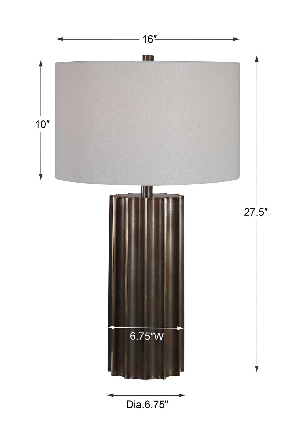 UTTERMOST, Khalio Gun Metal Table Lamp, TABLE LAMPS