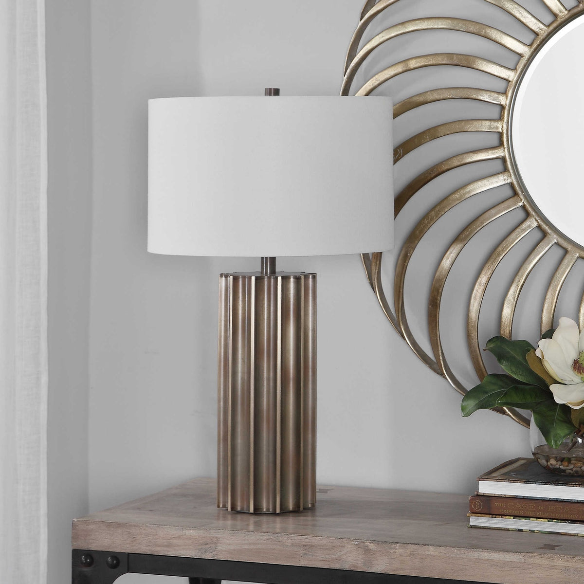 UTTERMOST, Khalio Gun Metal Table Lamp, TABLE LAMPS
