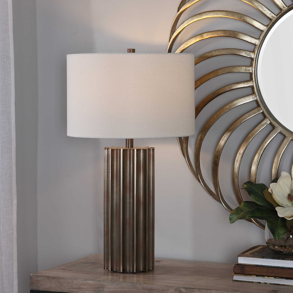 UTTERMOST, Khalio Gun Metal Table Lamp, TABLE LAMPS