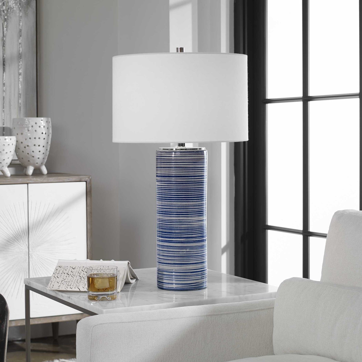 UTTERMOST, Montauk Striped Table Lamp, TABLE LAMPS