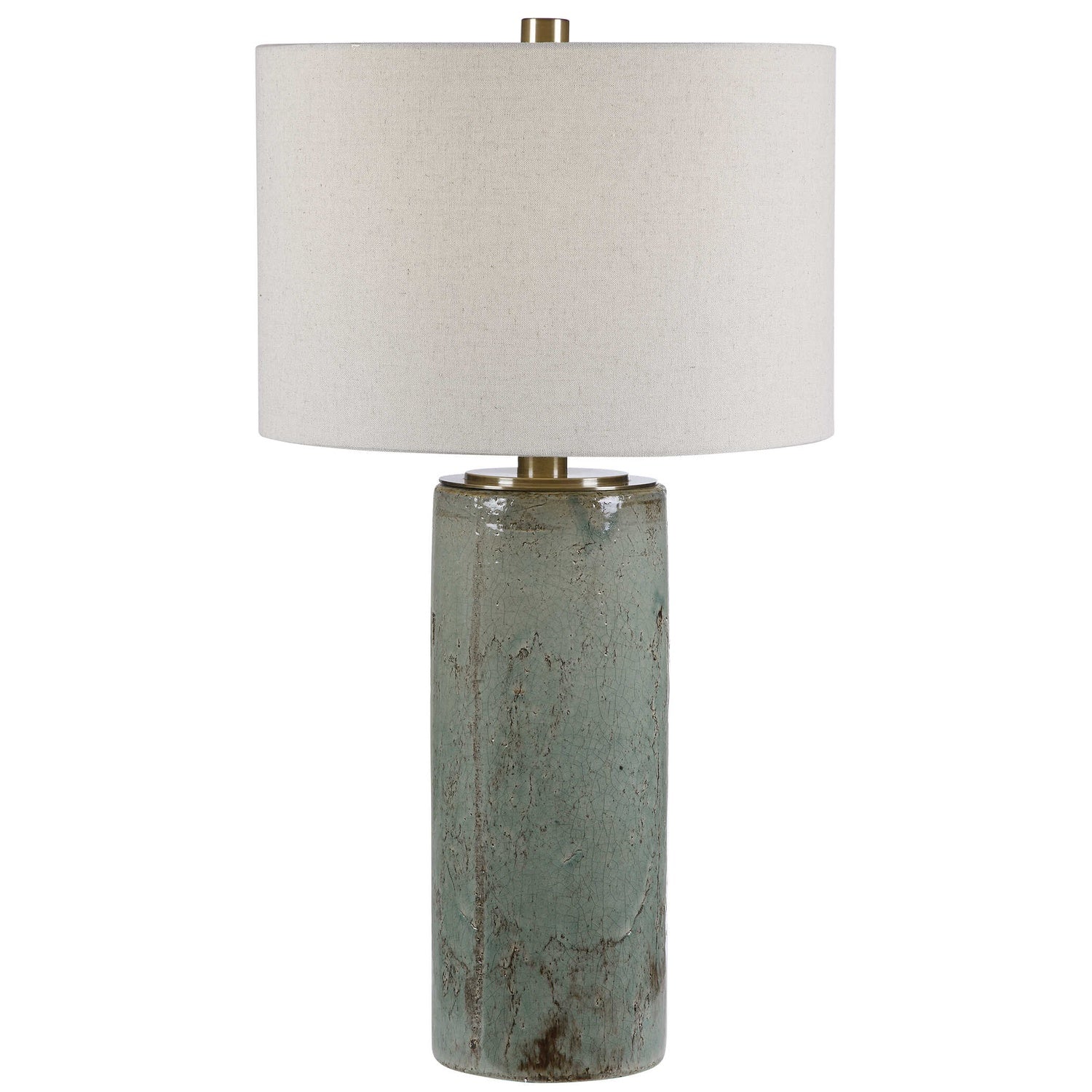 UTTERMOST, CALLAIS CRACKLED AQUA TABLE LAMP, TABLE LAMPS