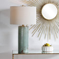 UTTERMOST, Callais Crackled Aqua Table Lamp, TABLE LAMPS