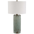 UTTERMOST, CALLAIS CRACKLED AQUA TABLE LAMP, TABLE LAMPS