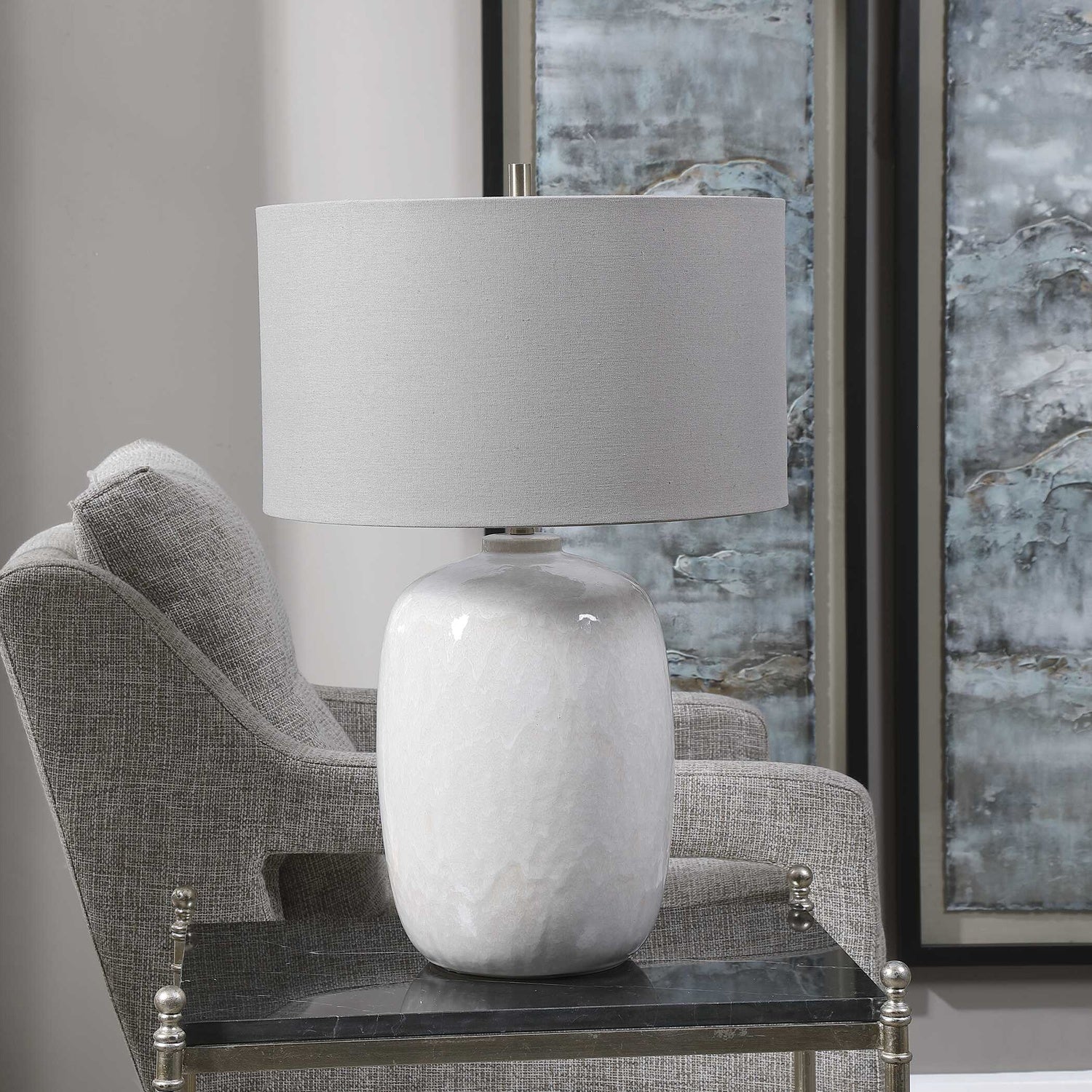 UTTERMOST, Winterscape Glaze Table Lamp, TABLE LAMPS